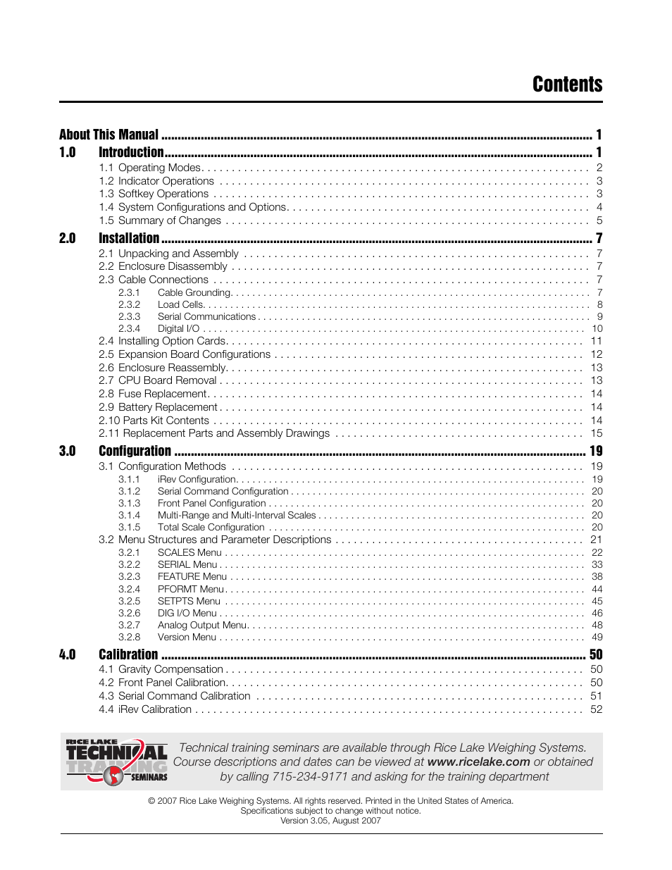 Rice Lake 920i Installation Manual V3.05 User Manual | Page 3 / 130