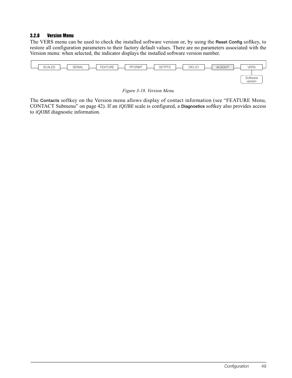 8 version menu, Version menu | Rice Lake 920i Installation Manual V3.05 User Manual | Page 55 / 130