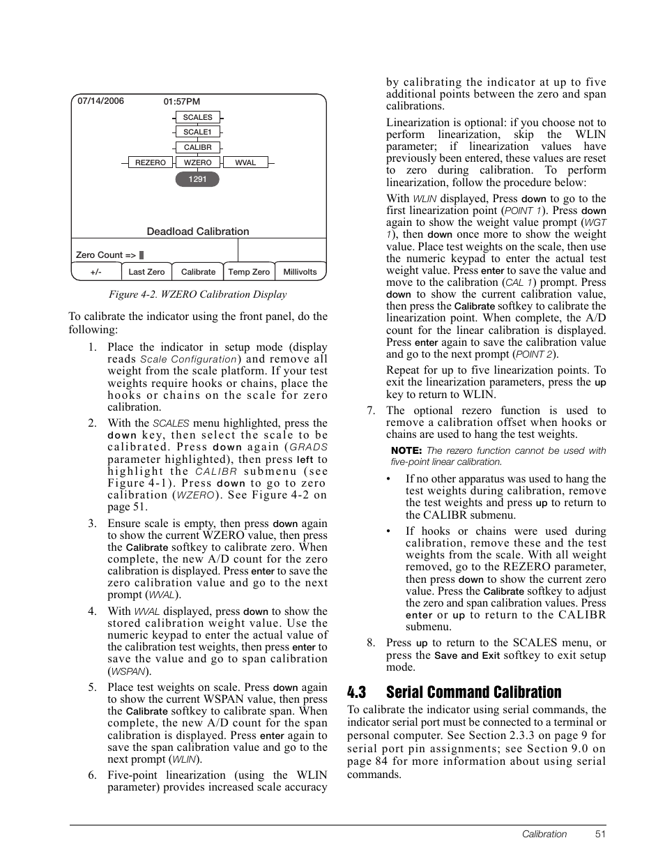 3 serial command calibration | Rice Lake 920i Installation Manual V3.05 User Manual | Page 57 / 130