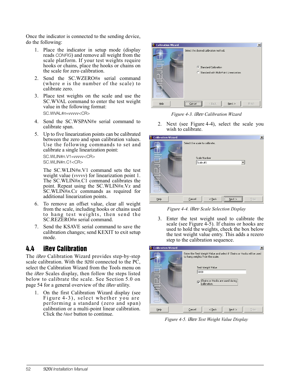 4 irev calibration | Rice Lake 920i Installation Manual V3.05 User Manual | Page 58 / 130