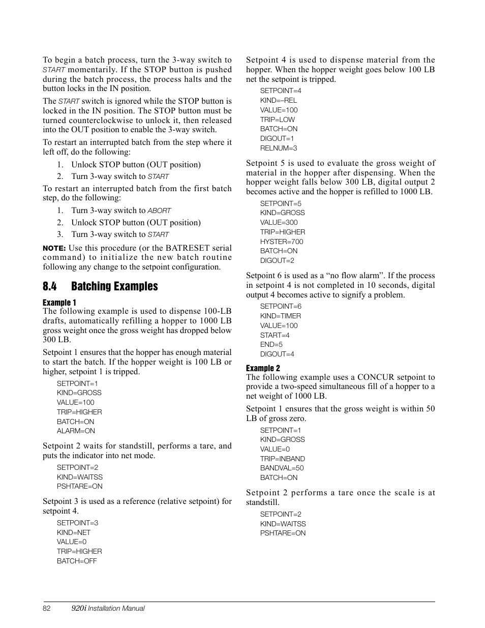 4 batching examples | Rice Lake 920i Installation Manual V3.05 User Manual | Page 88 / 130