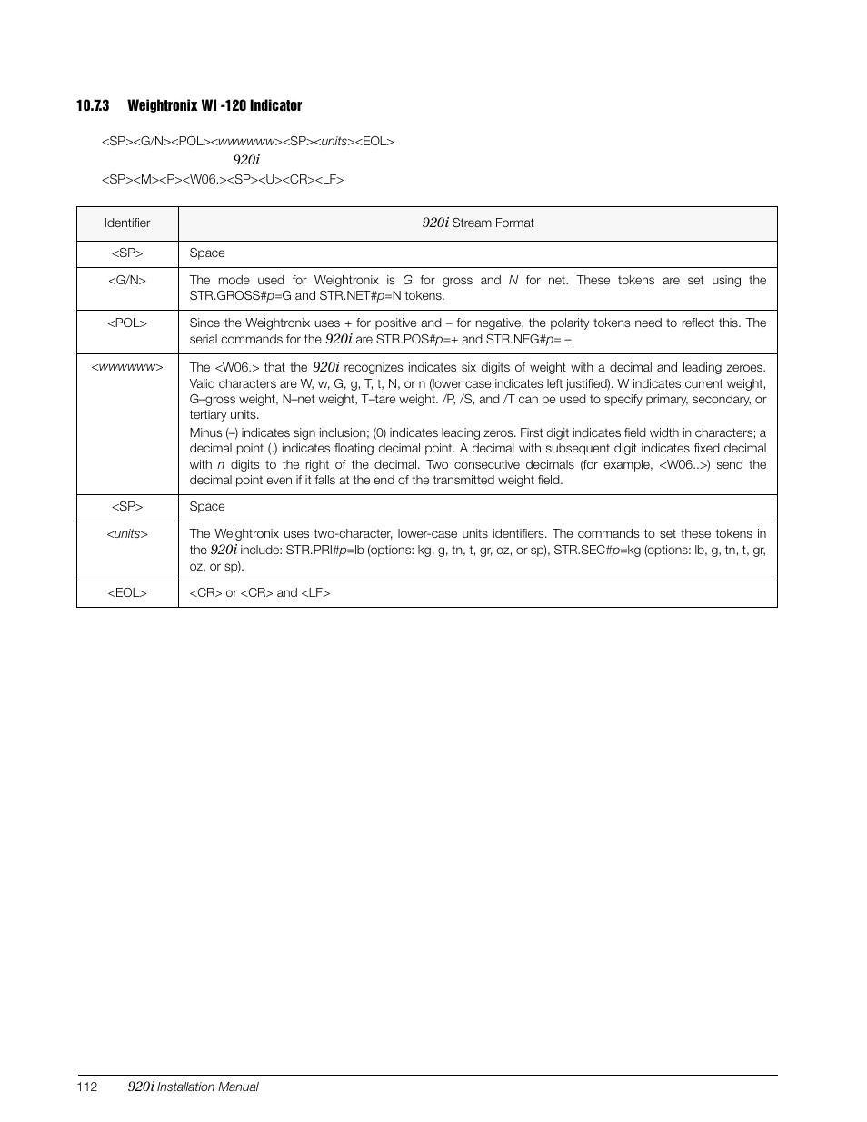 3 weightronix wi -120 indicator, Weightronix wi -120 indicator | Rice Lake 920i Installation Manual V3.07 User Manual | Page 118 / 130