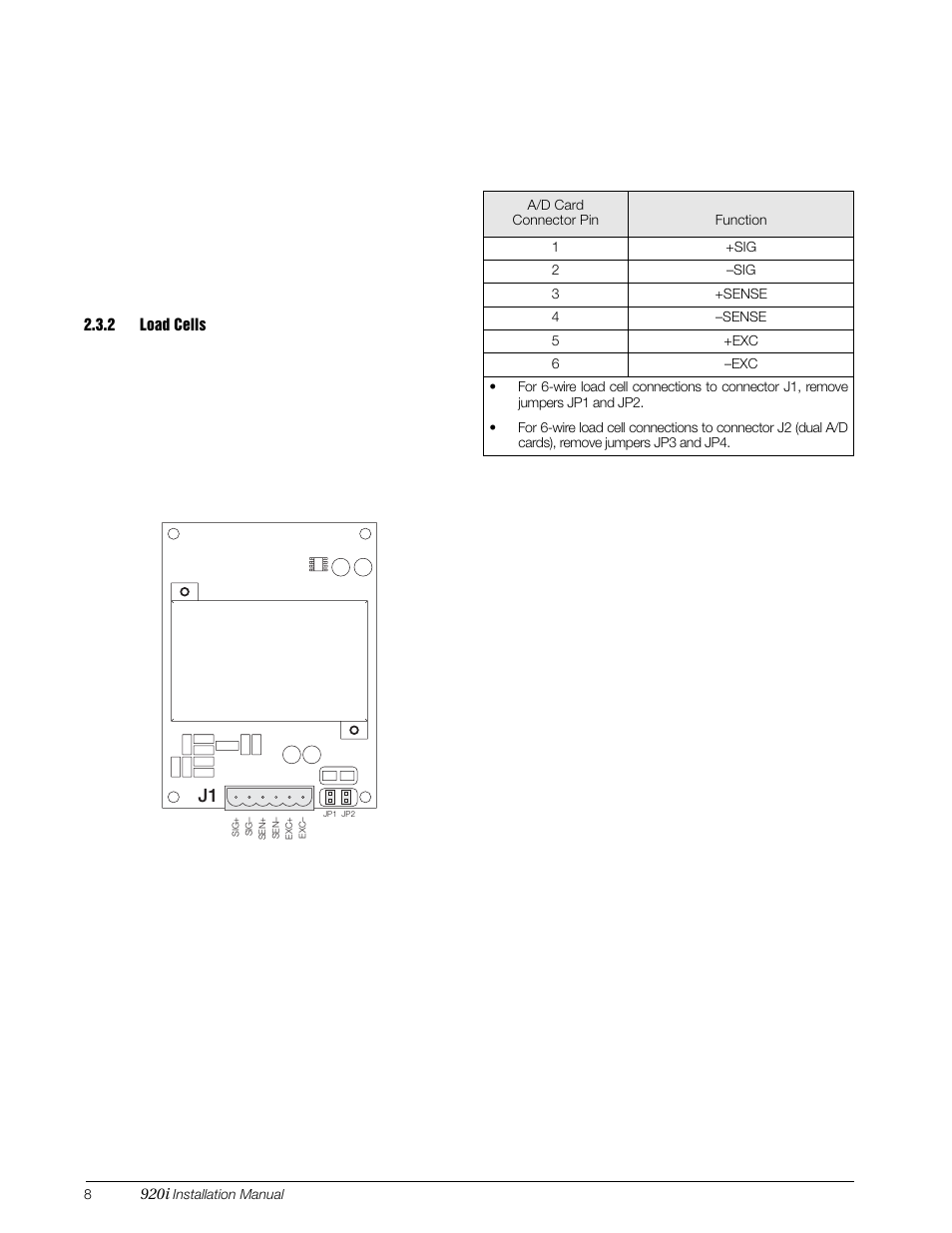 2 load cells, Load cells | Rice Lake 920i Installation Manual V3.07 User Manual | Page 14 / 130