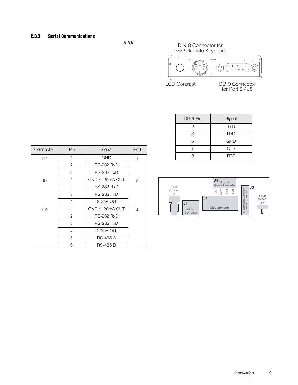 3 serial communications, Serial communications, The four communications ports on the | Rice Lake 920i Installation Manual V3.07 User Manual | Page 15 / 130