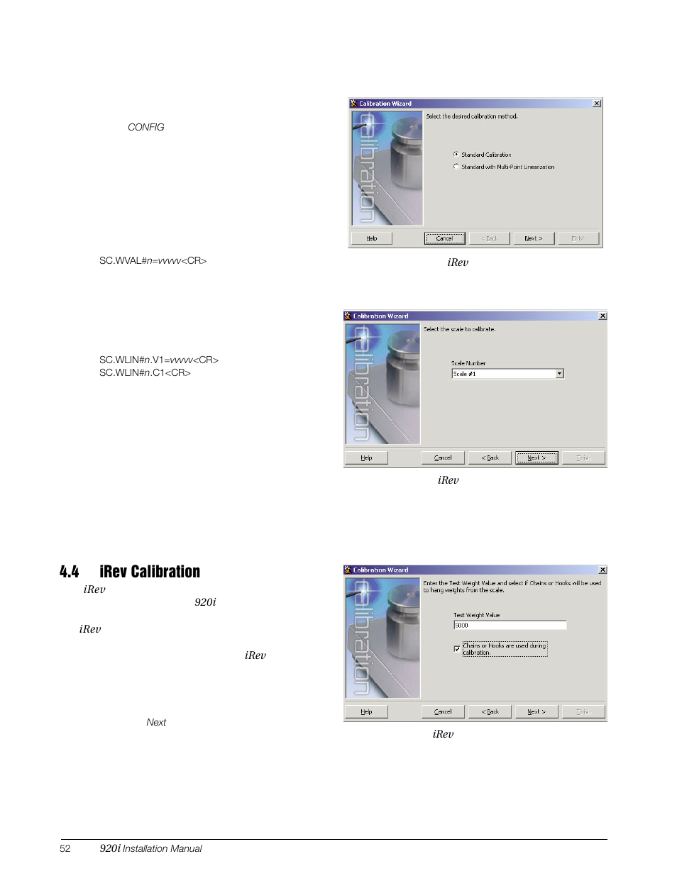 4 irev calibration | Rice Lake 920i Installation Manual V3.07 User Manual | Page 58 / 130