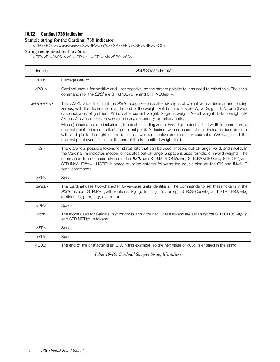 2 cardinal 738 indicator, Cardinal 738 indicator | Rice Lake 920i Installation Manual V3.08 User Manual | Page 118 / 130