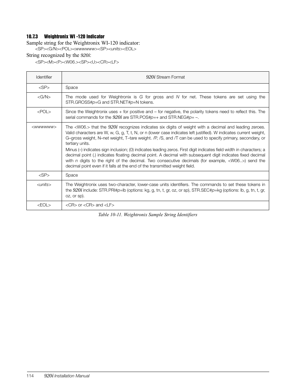 3 weightronix wi -120 indicator, Weightronix wi -120 indicator | Rice Lake 920i Installation Manual V3.10 User Manual | Page 120 / 131