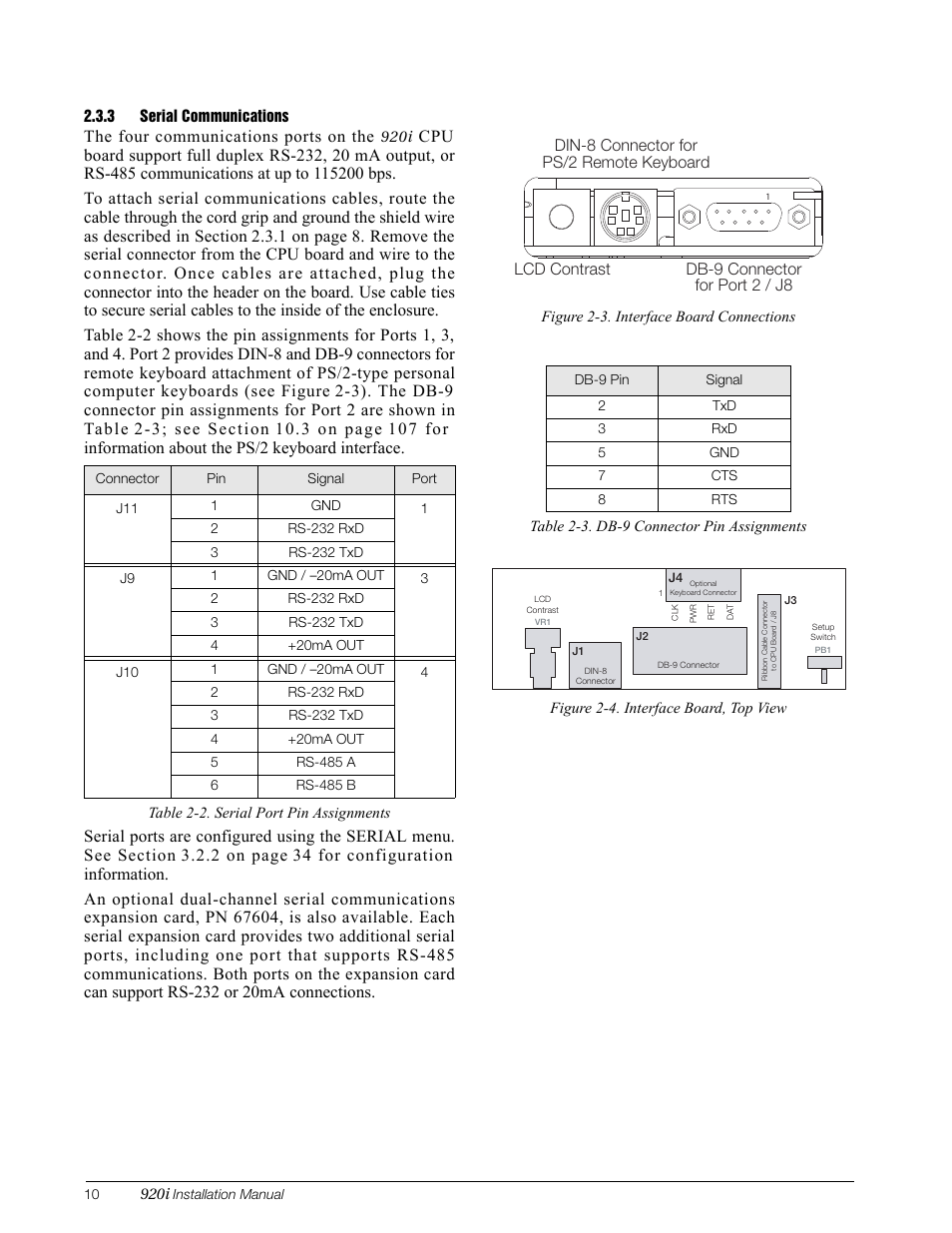 3 serial communications, Serial communications, The four communications ports on the | Rice Lake 920i Installation Manual V3.10 User Manual | Page 16 / 131