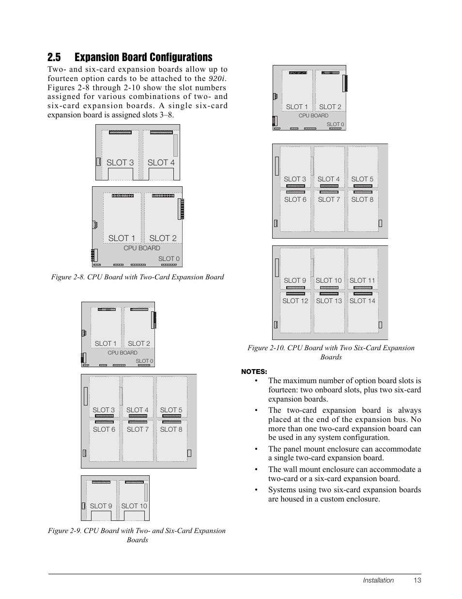 5 expansion board configurations, Section 2.5 on | Rice Lake 920i Installation Manual V3.10 User Manual | Page 19 / 131