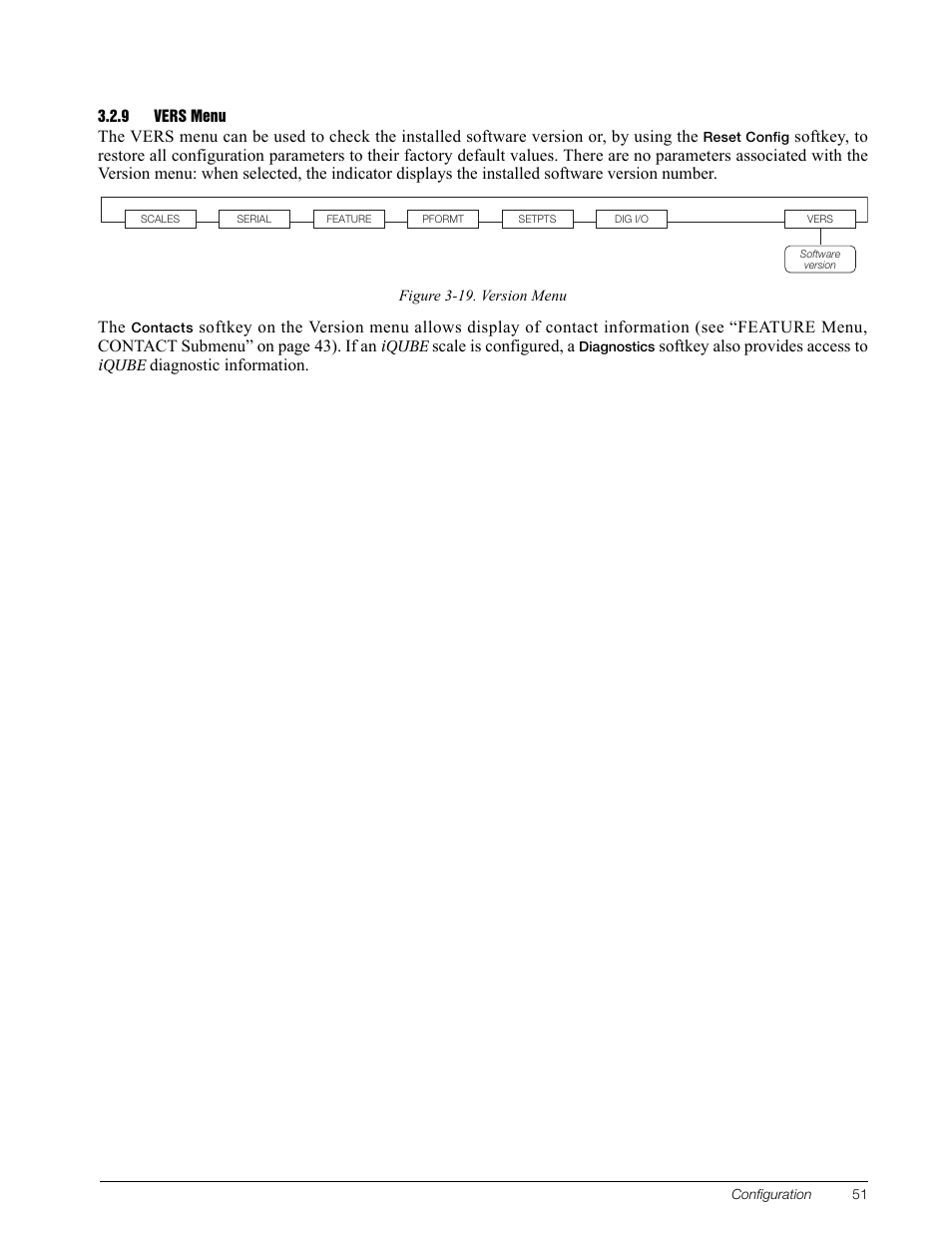 9 vers menu, Vers menu | Rice Lake 920i Installation Manual V3.10 User Manual | Page 57 / 131
