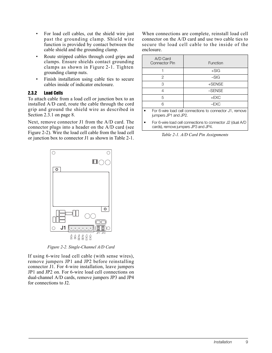 2 load cells, Load cells | Rice Lake 920i Installation Manual V3.12 User Manual | Page 15 / 131