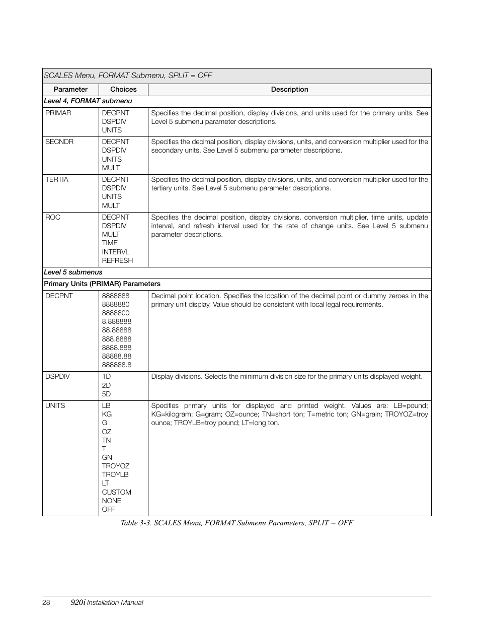 See table 3-3 on | Rice Lake 920i Installation Manual V3.12 User Manual | Page 34 / 131