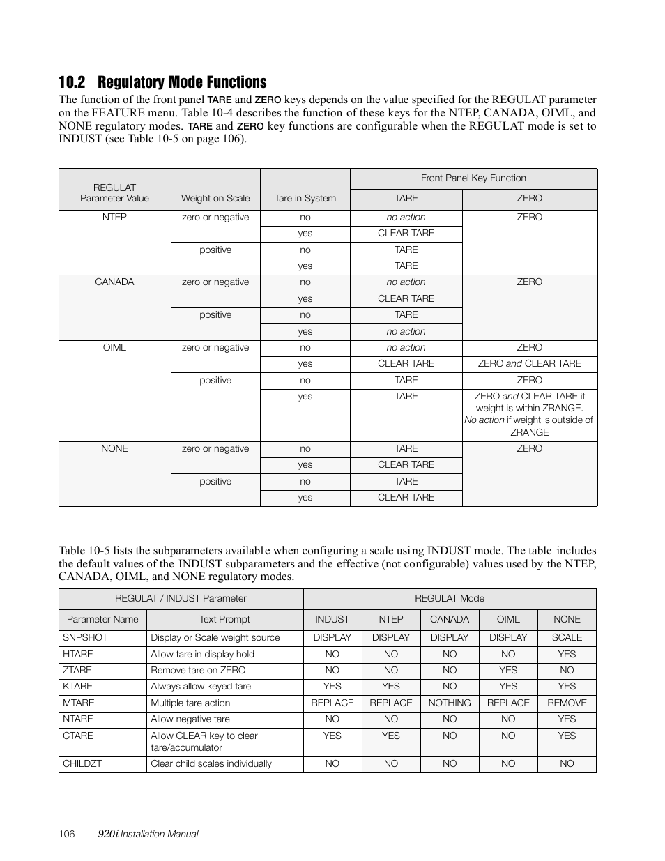 2 regulatory mode functions | Rice Lake 920i Installation Manual V3.13 User Manual | Page 112 / 131