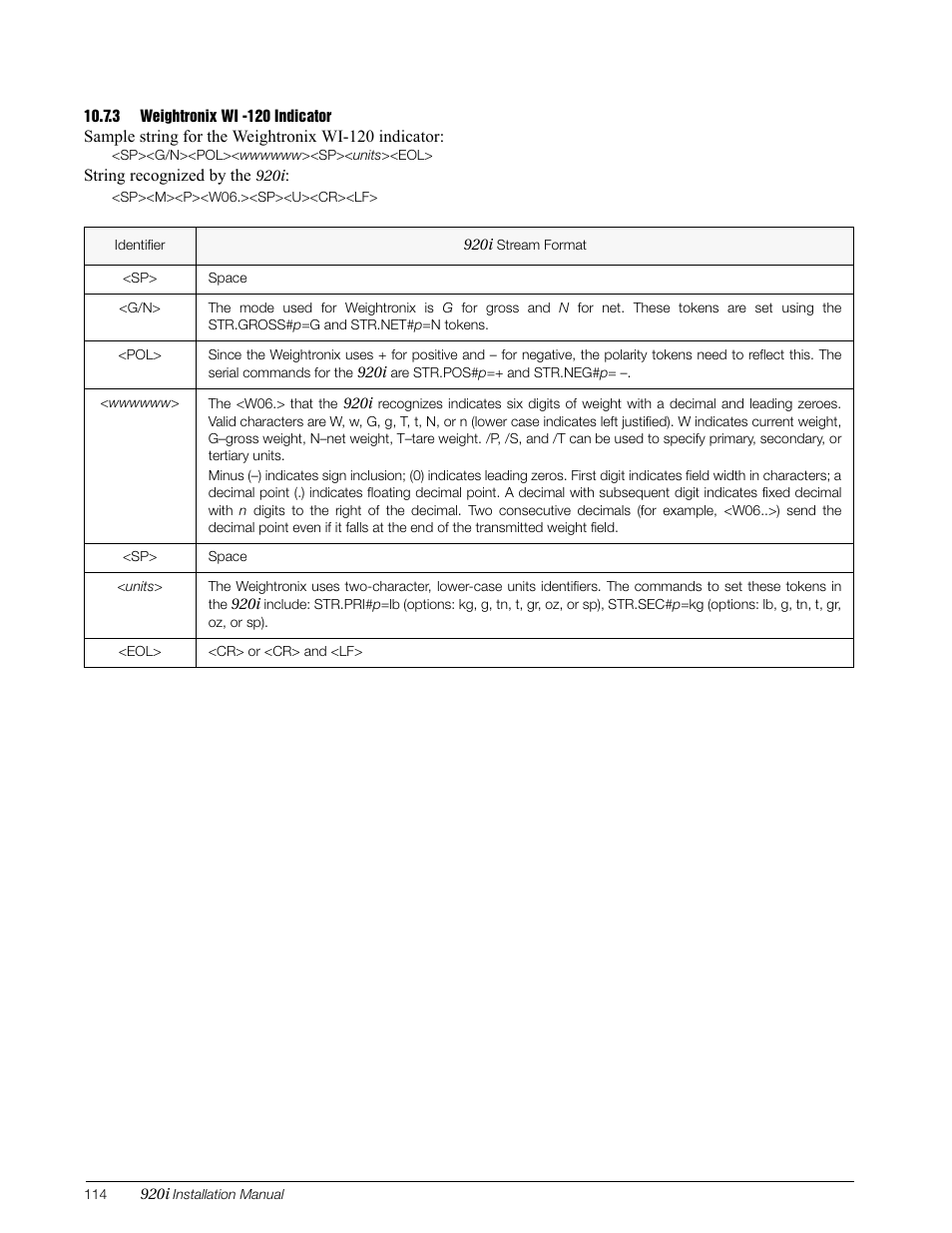 3 weightronix wi -120 indicator, Weightronix wi -120 indicator | Rice Lake 920i Installation Manual V3.13 User Manual | Page 120 / 131