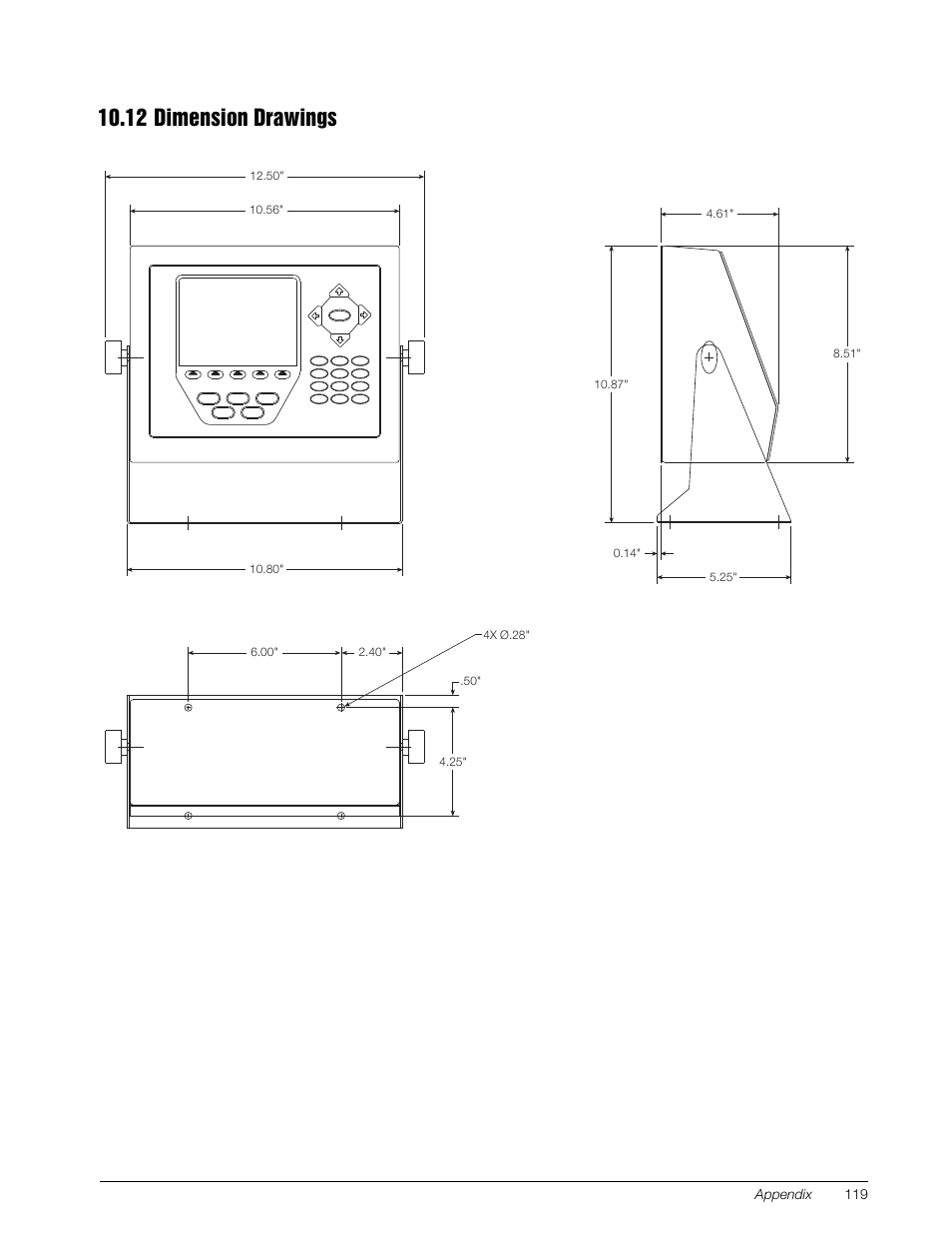 12 dimension drawings, Section 10.12 | Rice Lake 920i Installation Manual V3.13 User Manual | Page 125 / 131