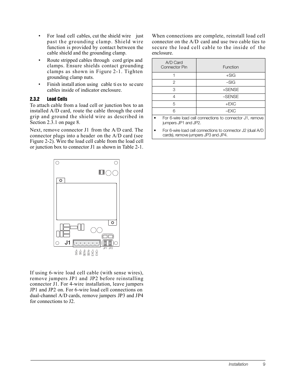 2 load cells, Load cells | Rice Lake 920i Installation Manual V3.13 User Manual | Page 15 / 131