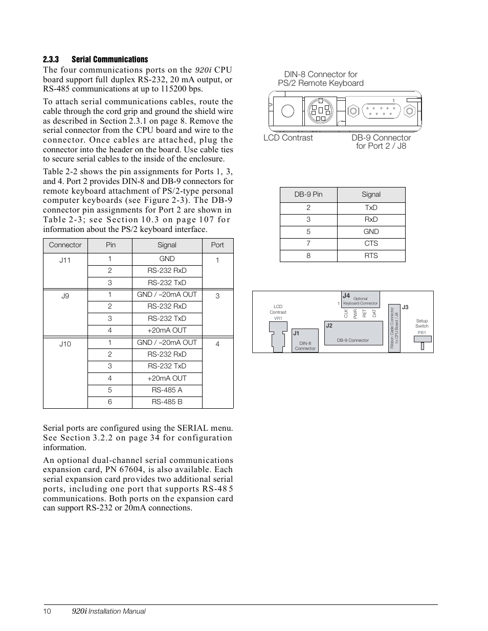 3 serial communications, Serial communications | Rice Lake 920i Installation Manual V3.13 User Manual | Page 16 / 131