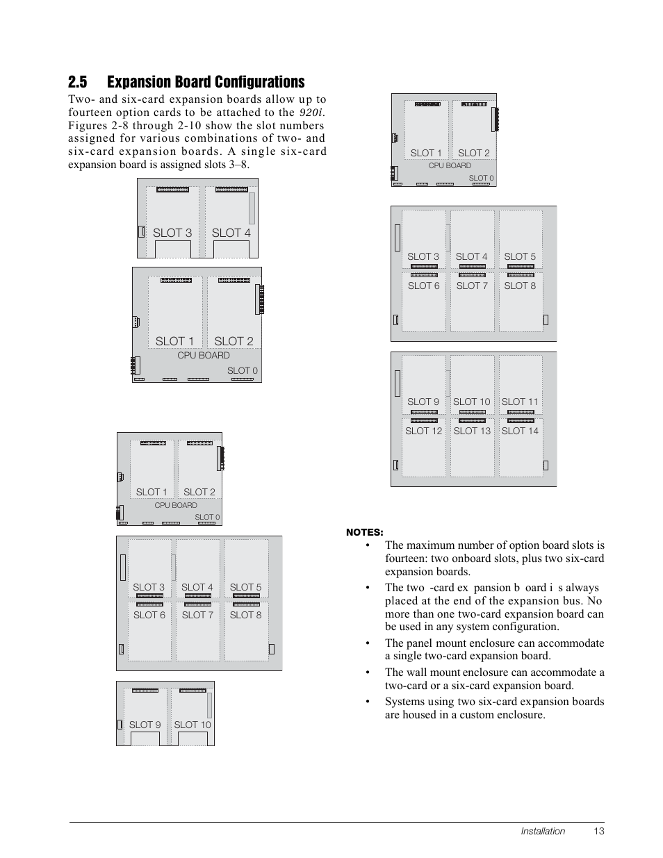 5 expansion board configurations, Section 2.5 on | Rice Lake 920i Installation Manual V3.13 User Manual | Page 19 / 131