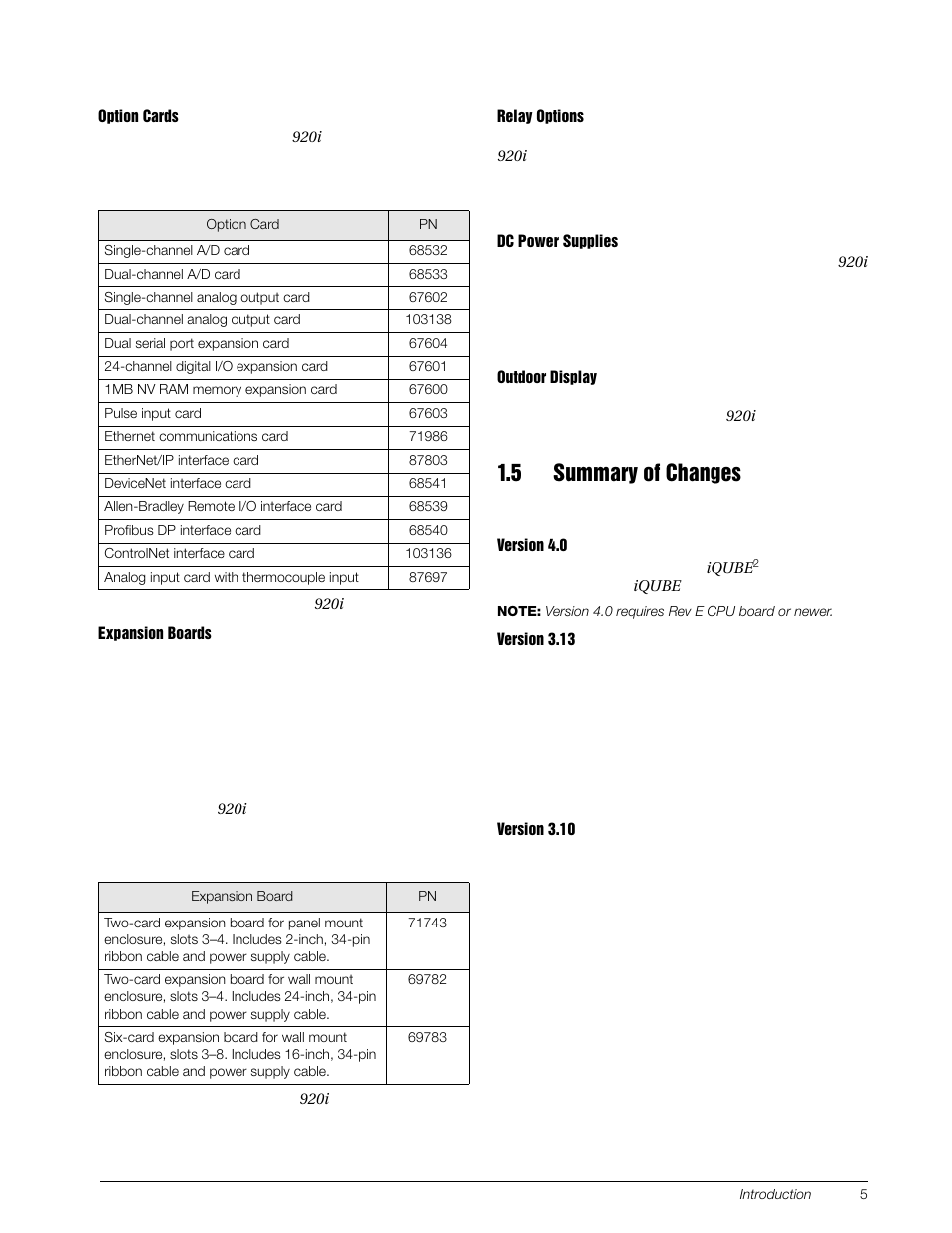 5 summary of changes | Rice Lake 920i Installation Manual V4.0 User Manual | Page 11 / 131