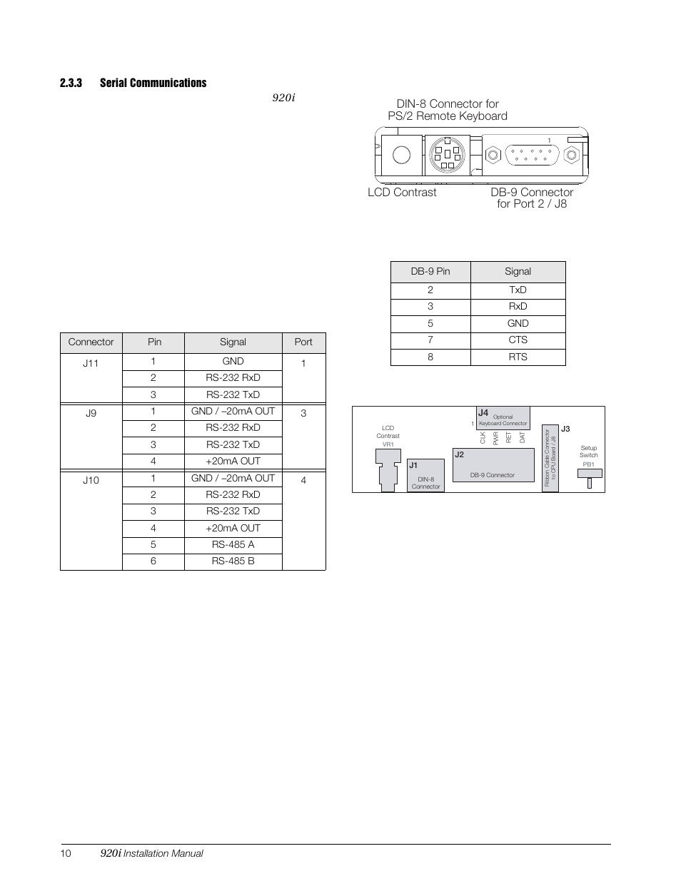 3 serial communications, Serial communications, The four communications ports on the | Rice Lake 920i Installation Manual V4.0 User Manual | Page 16 / 131