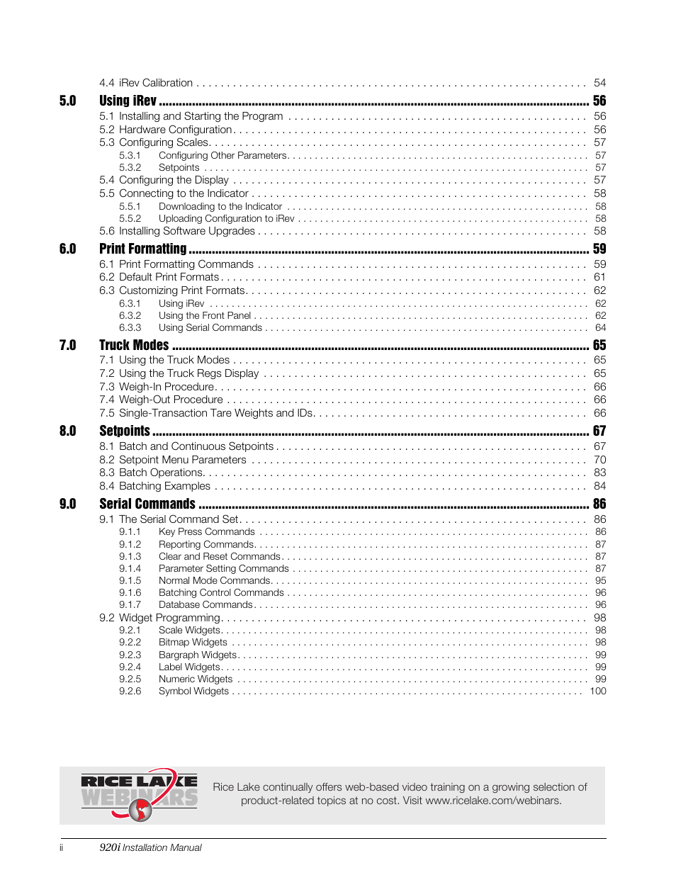 Rice Lake 920i Installation Manual V4.0 User Manual | Page 4 / 131