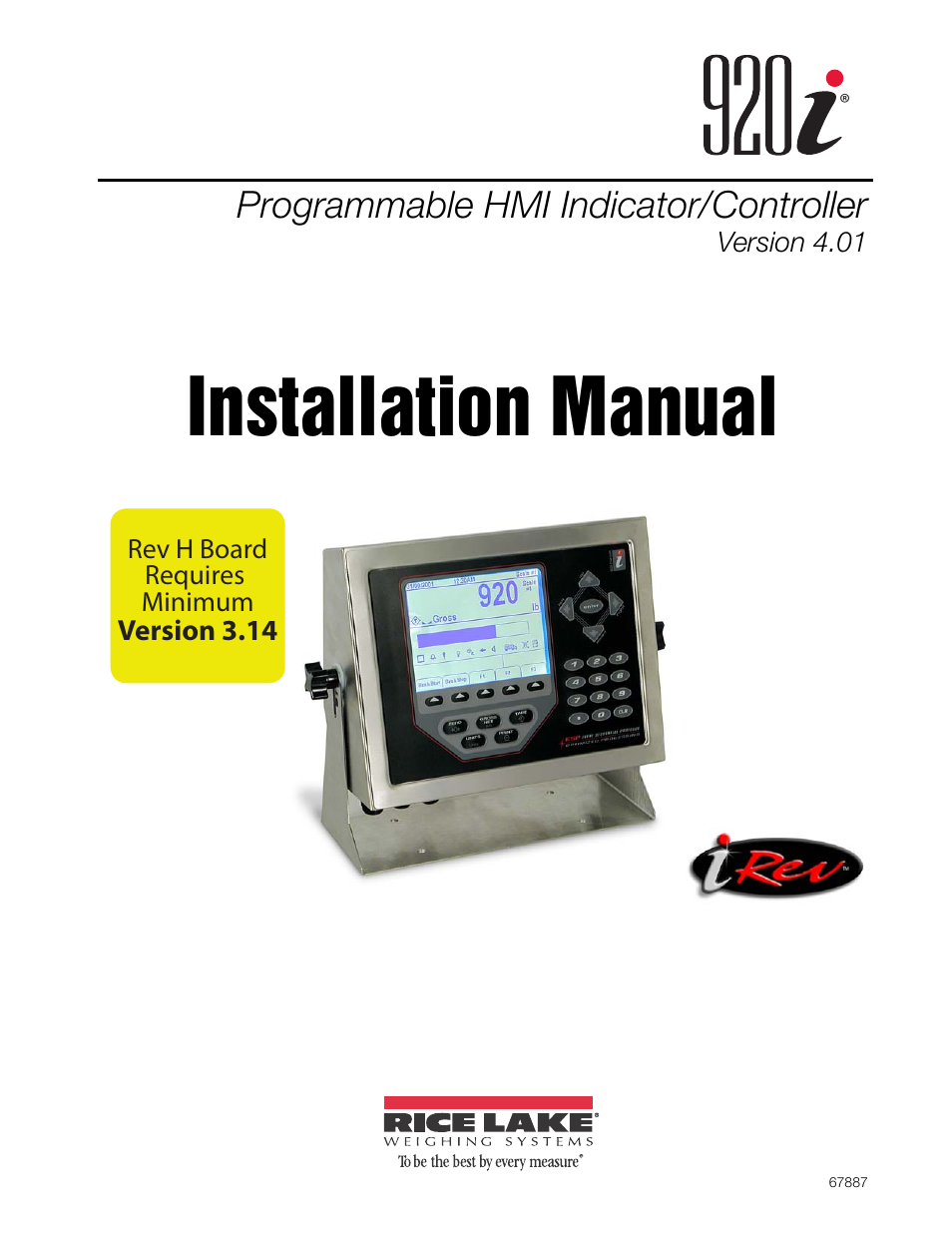 Rice Lake 920i Installation Manual V4.01 User Manual | 136 pages