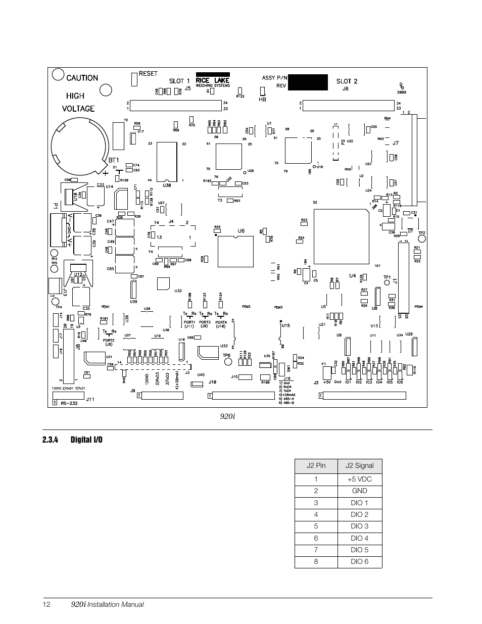 4 digital i/o, Digital i/o | Rice Lake 920i Installation Manual V4.01 User Manual | Page 18 / 136