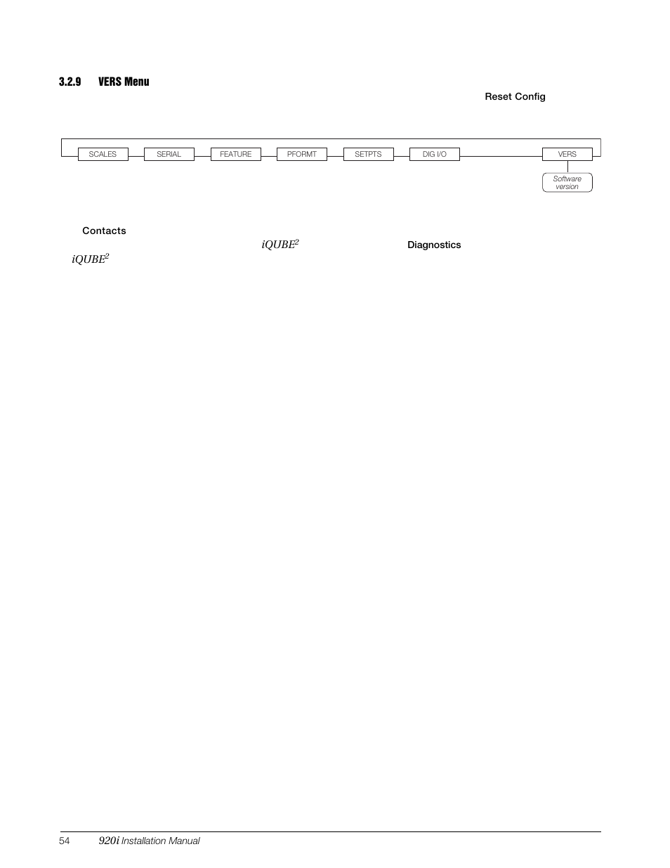 9 vers menu, Vers menu | Rice Lake 920i Installation Manual V4.01 User Manual | Page 60 / 136