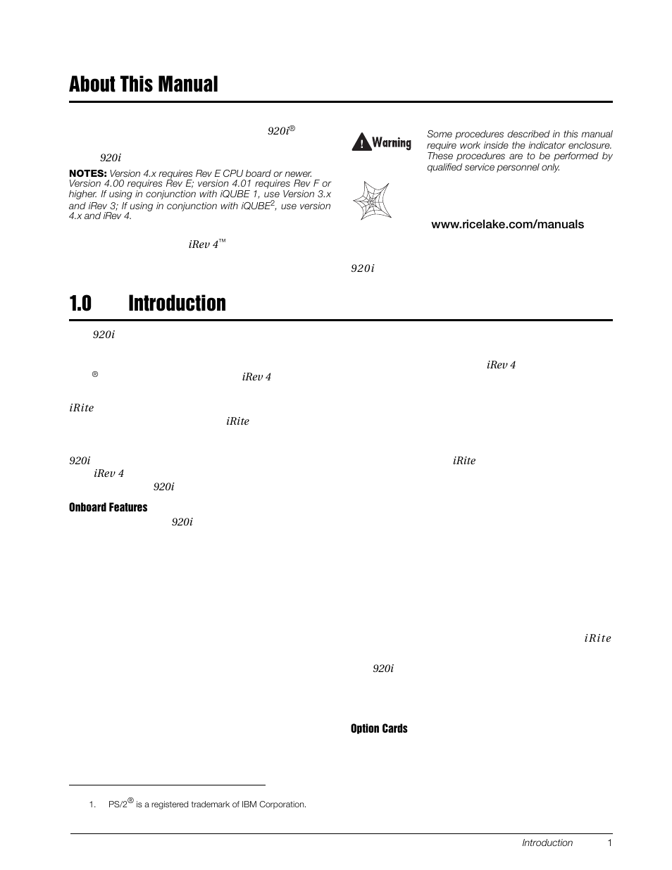 Rice Lake 920i Installation Manual V4.01 User Manual | Page 7 / 136