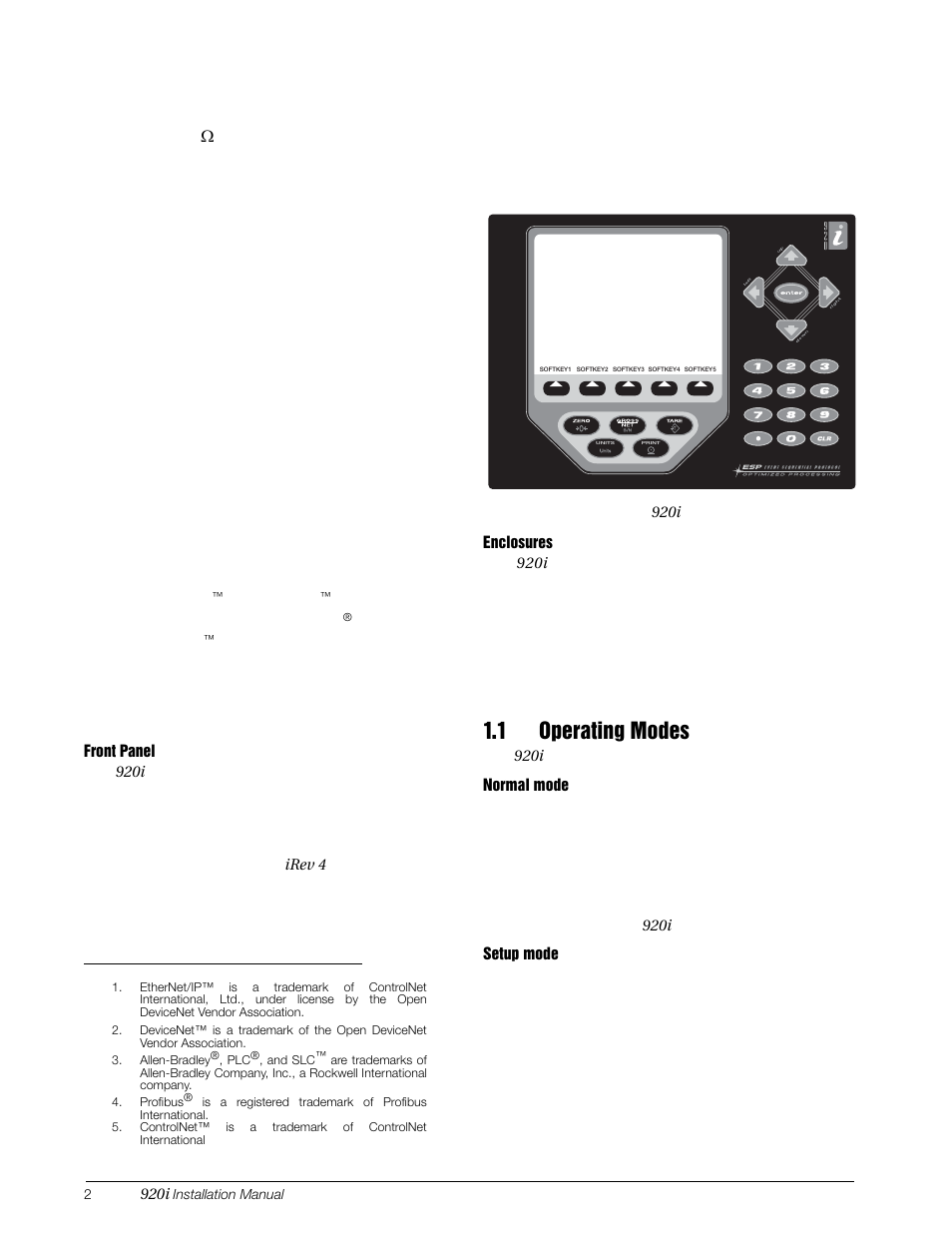 1 operating modes | Rice Lake 920i Installation Manual V4.01 User Manual | Page 8 / 136