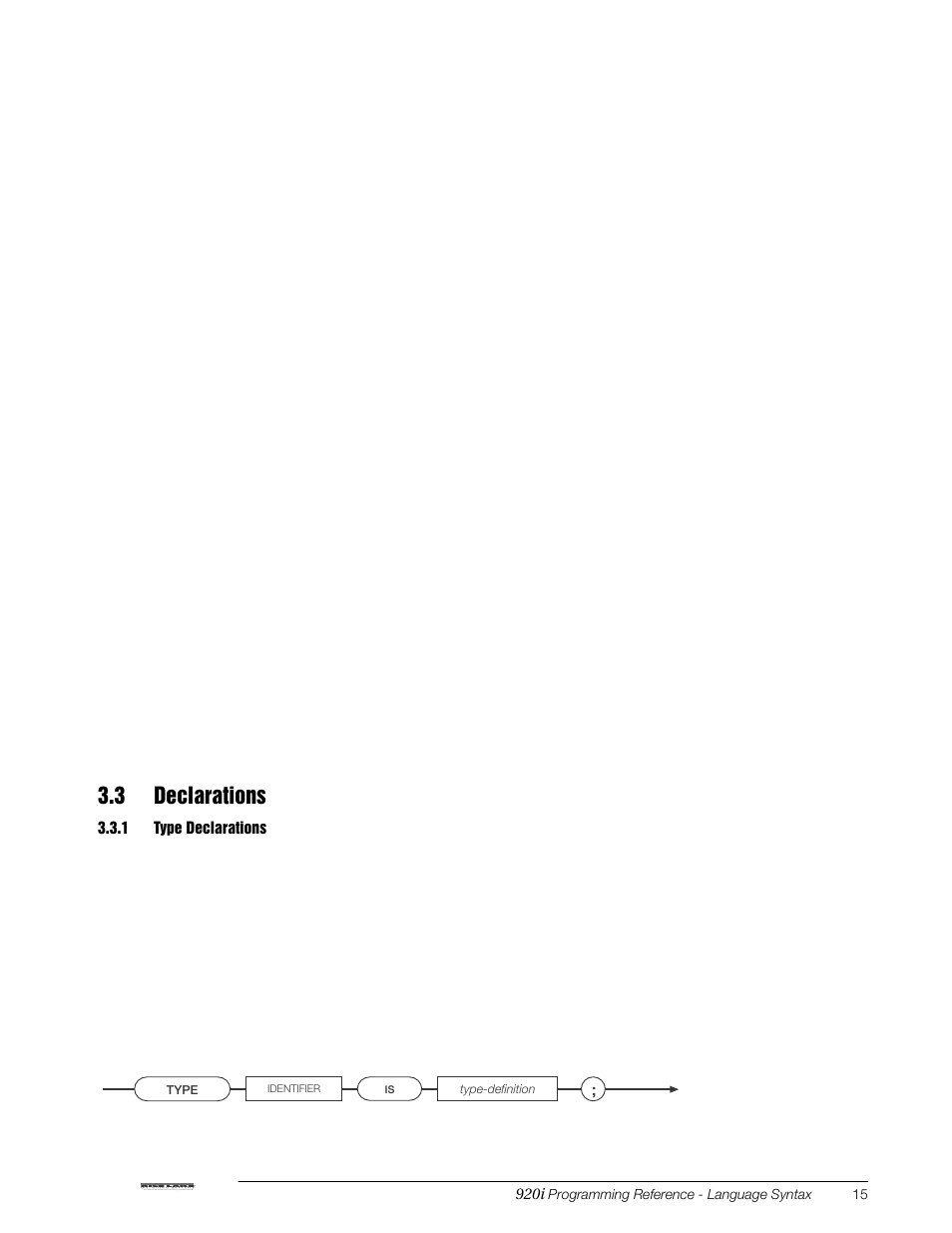 3 declarations, 1 type declarations, Type declarations | Rice Lake iRite IDE User Manual | Page 19 / 108