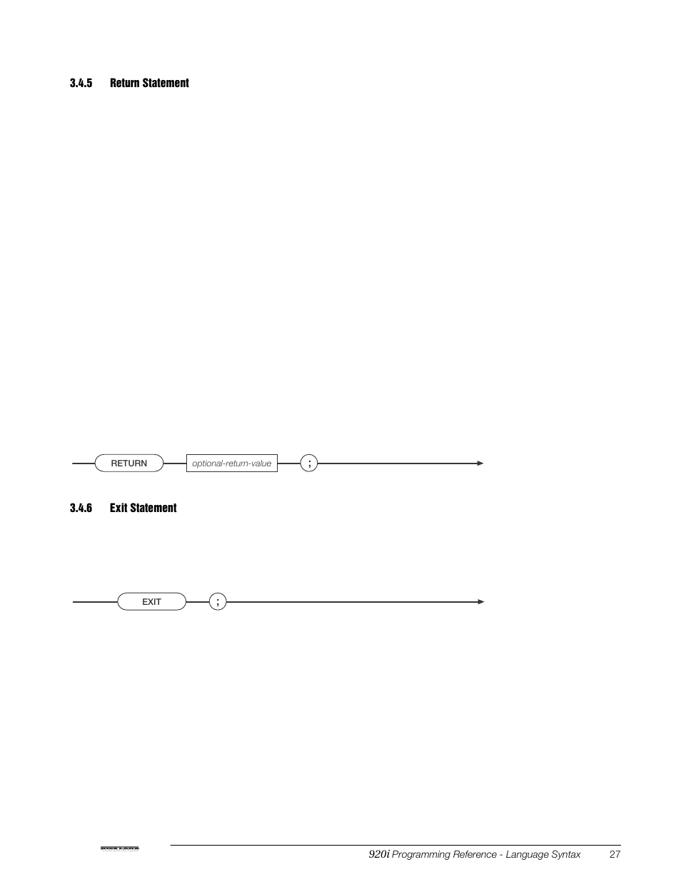 5 return statement, 6 exit statement, Return statement | Exit statement | Rice Lake iRite IDE User Manual | Page 31 / 108