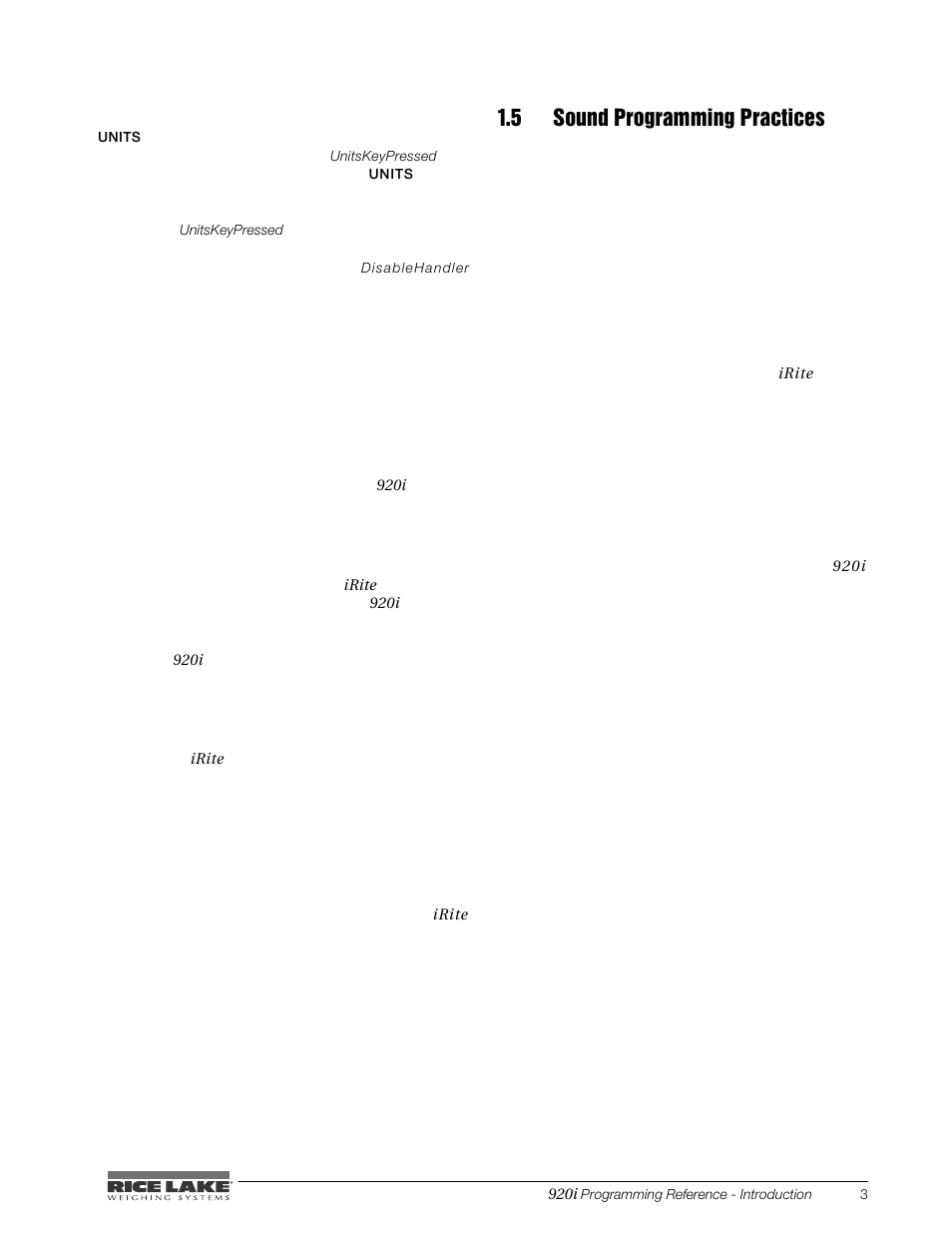 5 sound programming practices | Rice Lake iRite IDE User Manual | Page 7 / 108