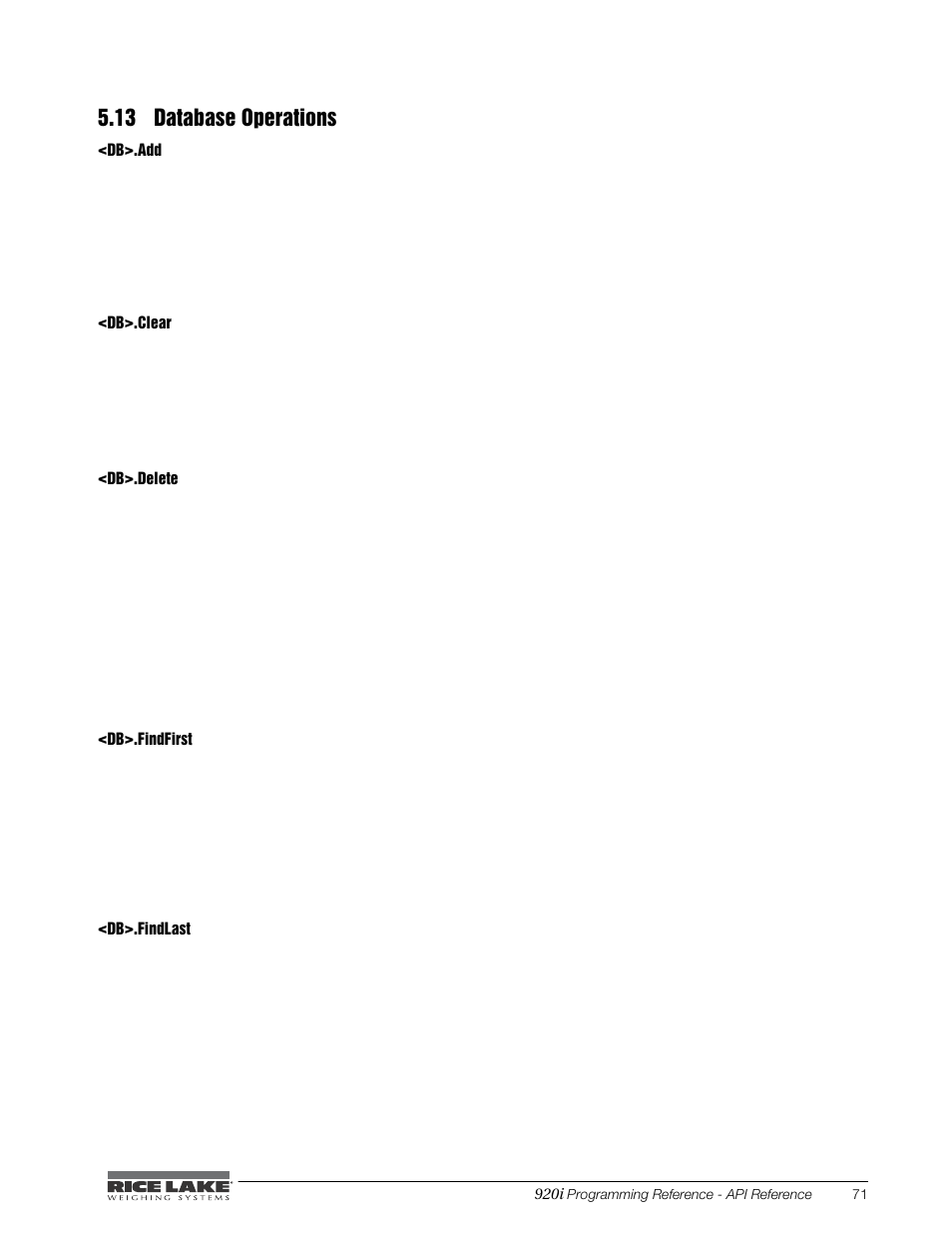 13 database operations | Rice Lake iRite IDE User Manual | Page 75 / 108