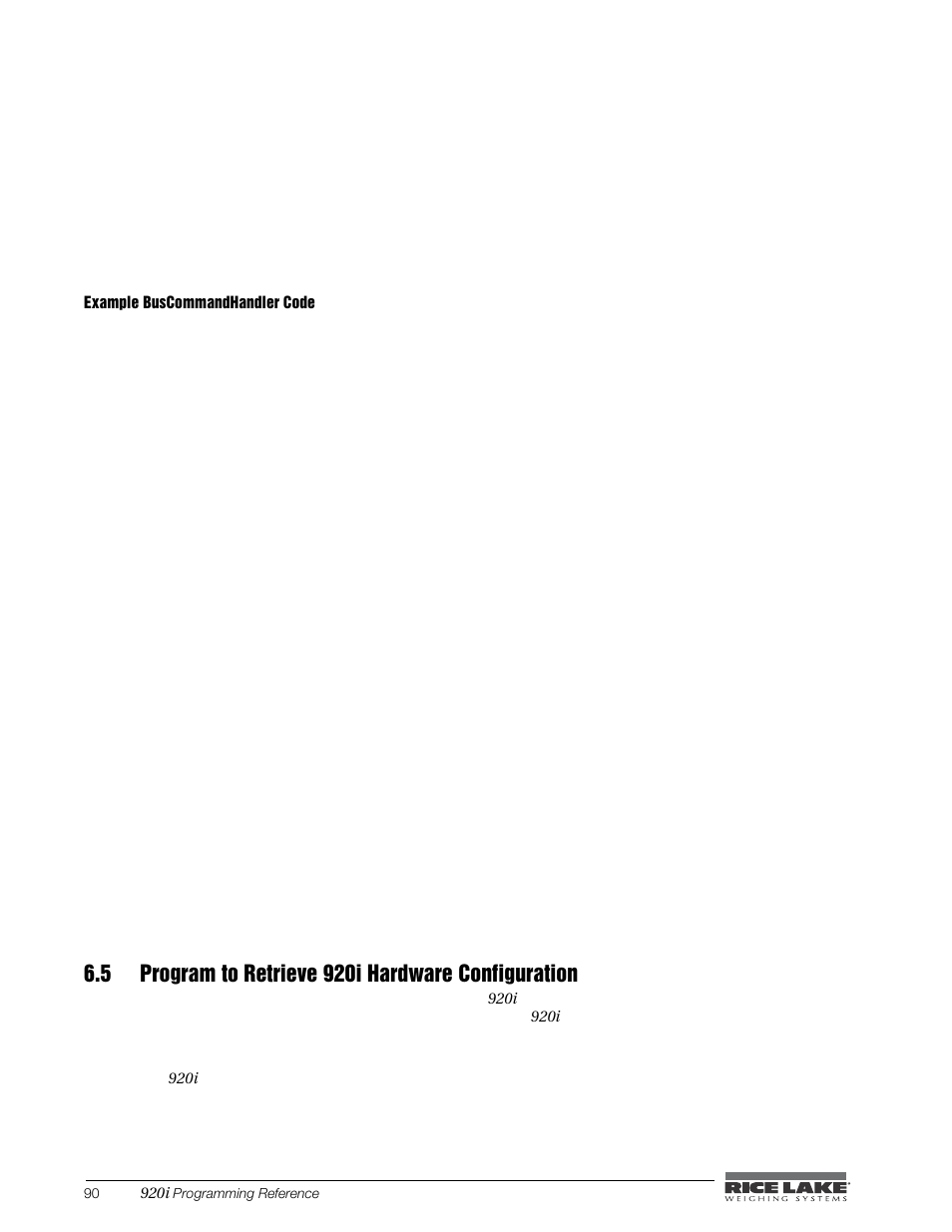 5 program to retrieve 920i hardware configuration | Rice Lake iRite IDE User Manual | Page 94 / 108
