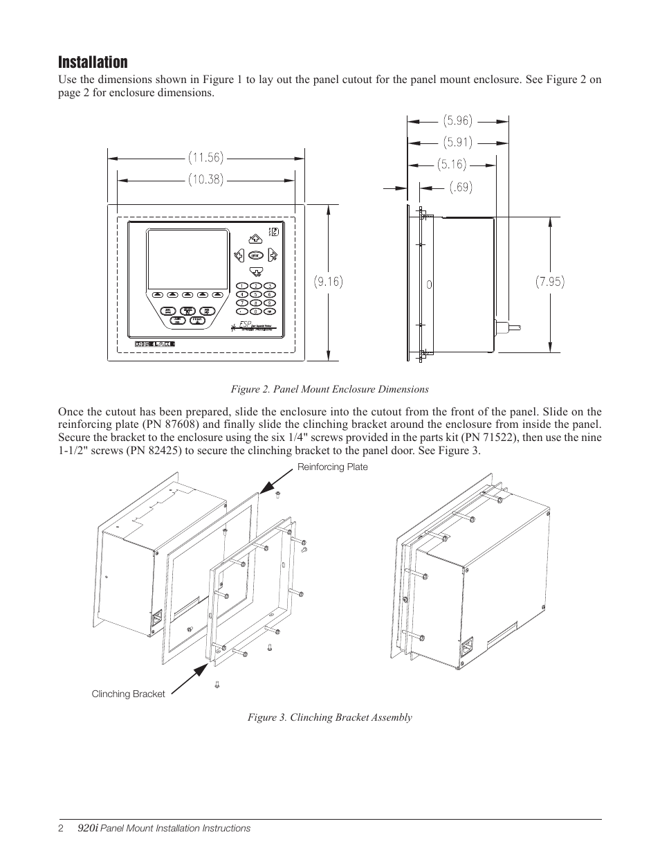 Installation | Rice Lake 920i Panel Mount User Manual | Page 2 / 4