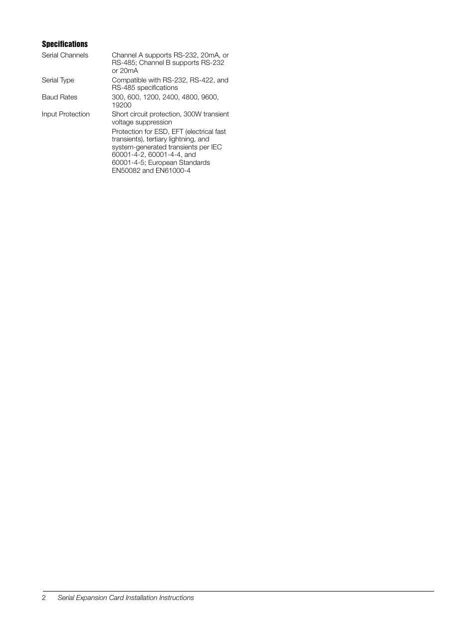 Rice Lake 920i Serial Expansion Card User Manual | Page 2 / 2