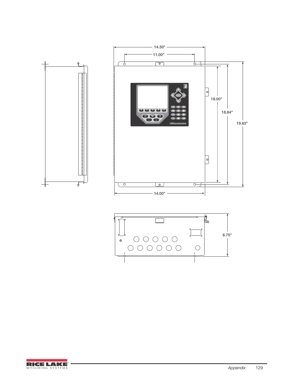 Figure 11-8. wall mount model dimensions | Rice Lake 920i USB Installation Manual V5.05 User Manual | Page 135 / 142