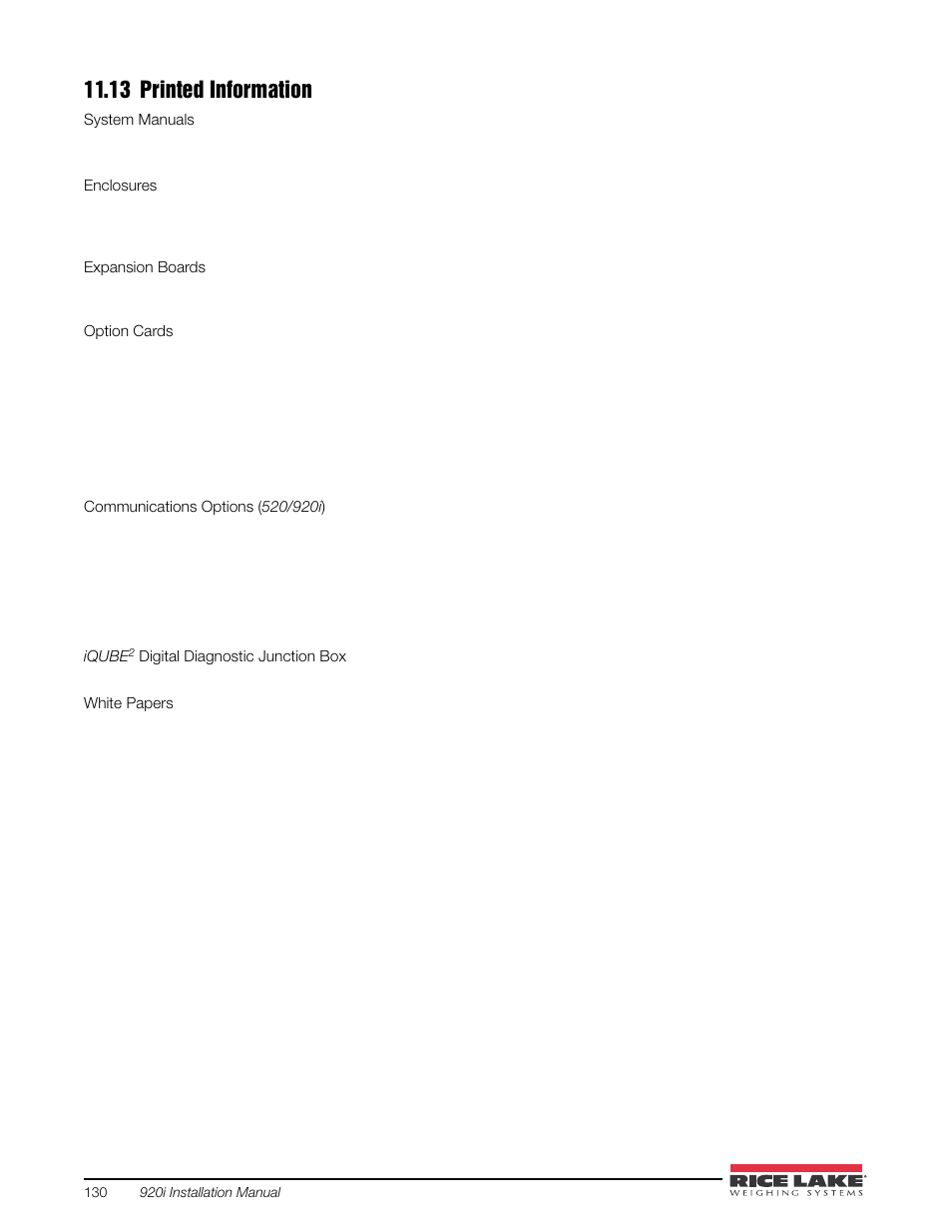 13 printed information | Rice Lake 920i USB Installation Manual V5.05 User Manual | Page 136 / 142