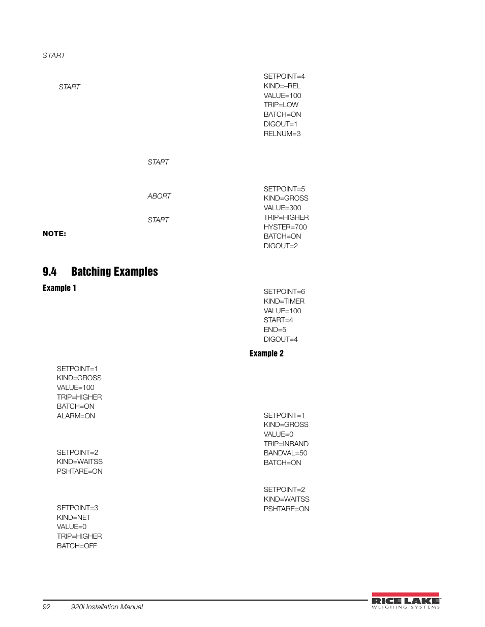 4 batching examples | Rice Lake 920i USB Installation Manual V5.05 User Manual | Page 98 / 142