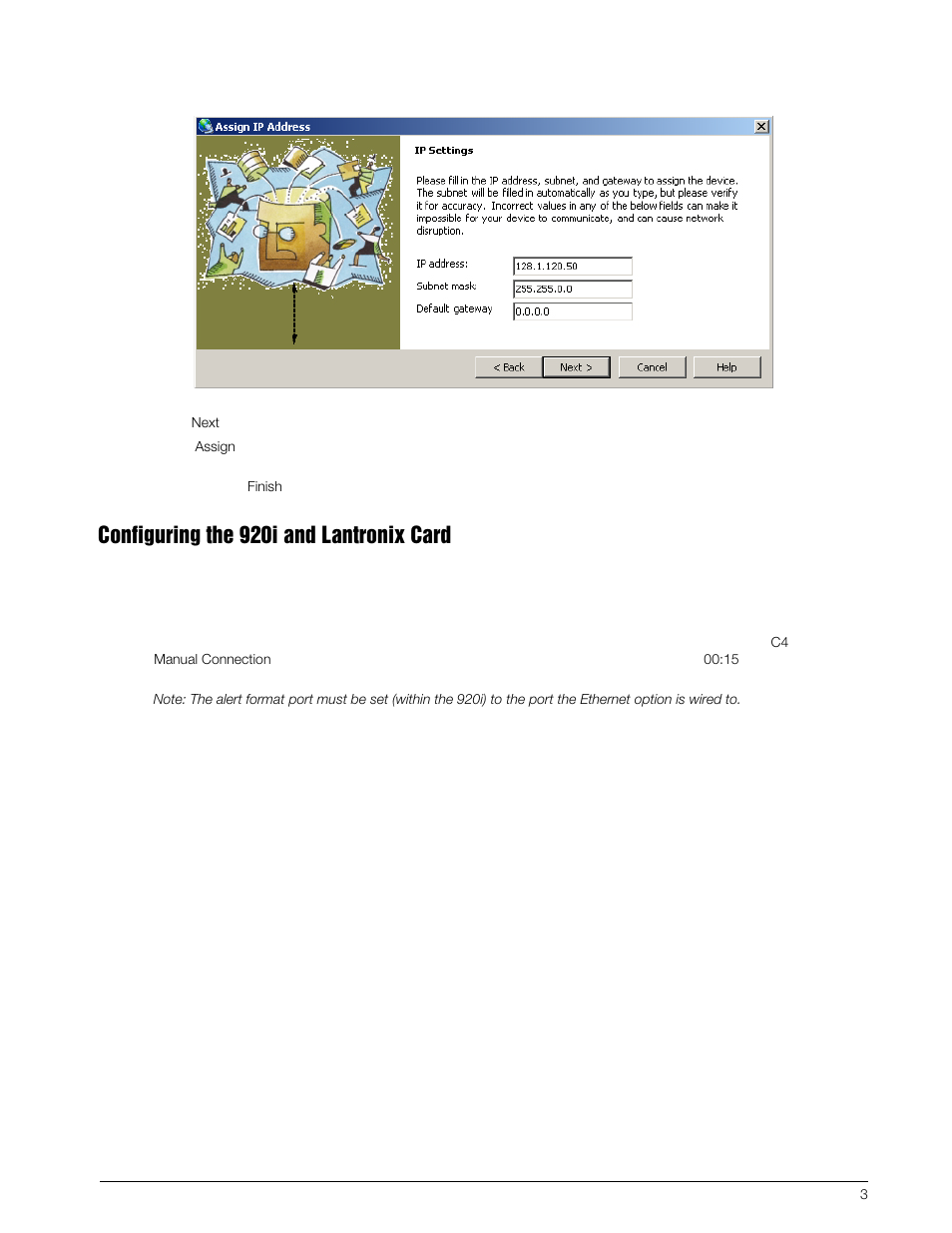 Configuring the 920i and lantronix card | Rice Lake 920i Programmable HMI Indicator/Controller - Troubleshooting User Manual | Page 3 / 7