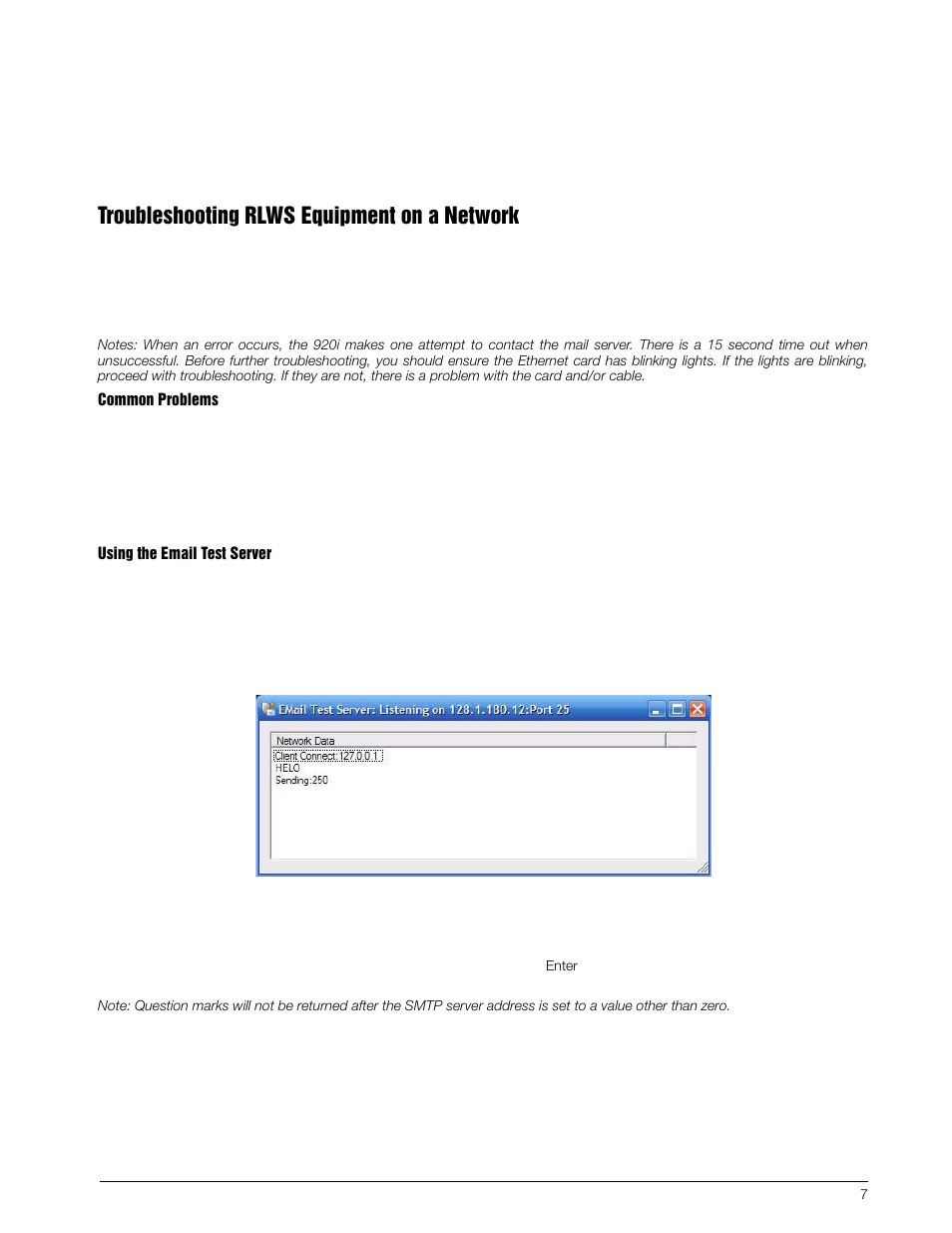 Troubleshooting rlws equipment on a network | Rice Lake 920i Programmable HMI Indicator/Controller - Troubleshooting User Manual | Page 7 / 7