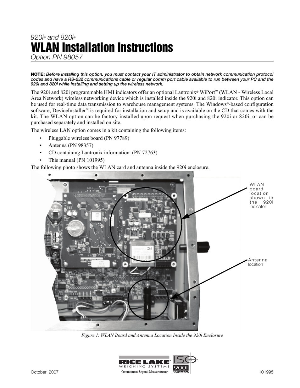 Rice Lake 920i Programmable HMI Indicator/Controller - WLAN User Manual | 12 pages