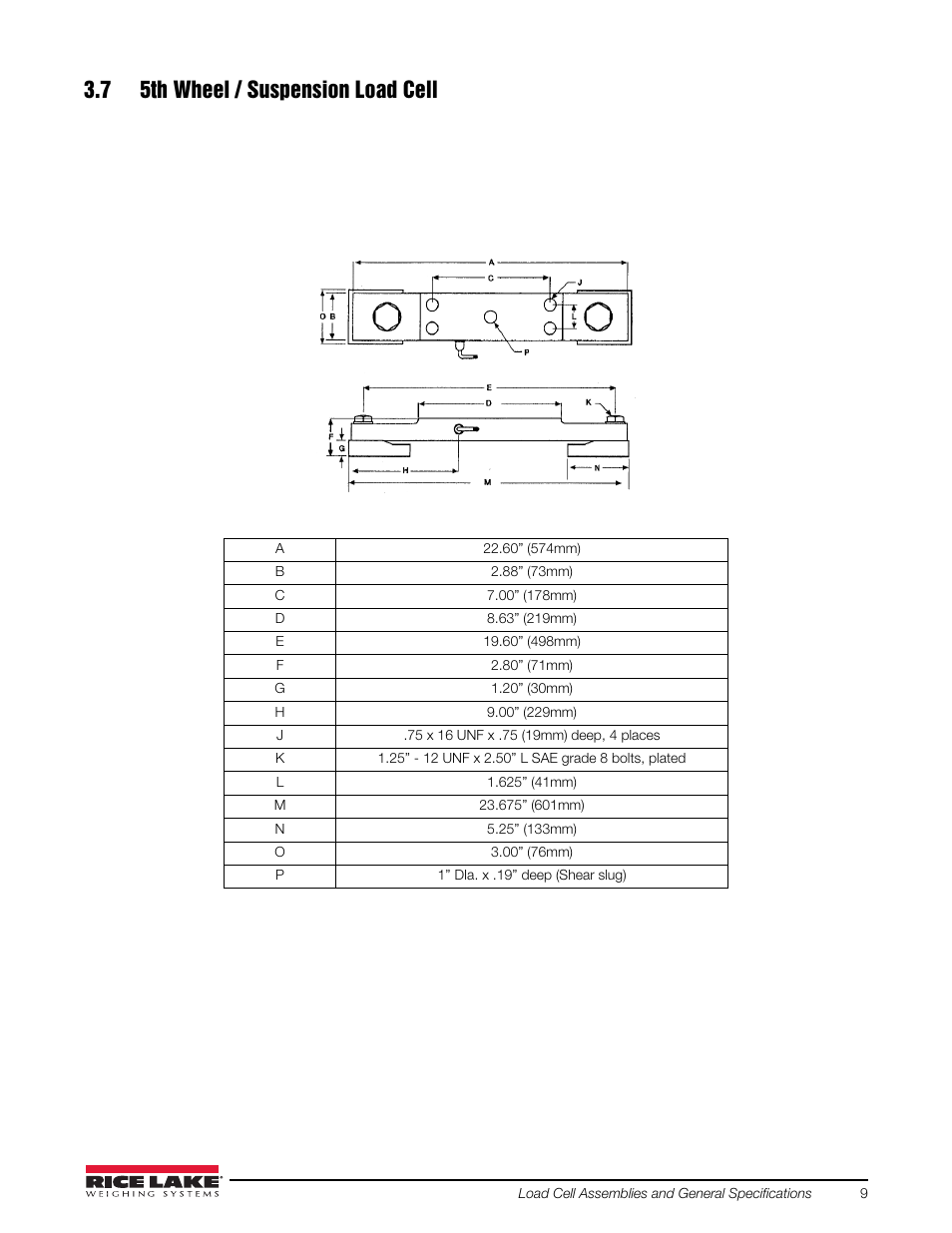 7 5th wheel / suspension load cell | Rice Lake Combination System - Precision Loads On-Board Weighing Systems User Manual | Page 13 / 80