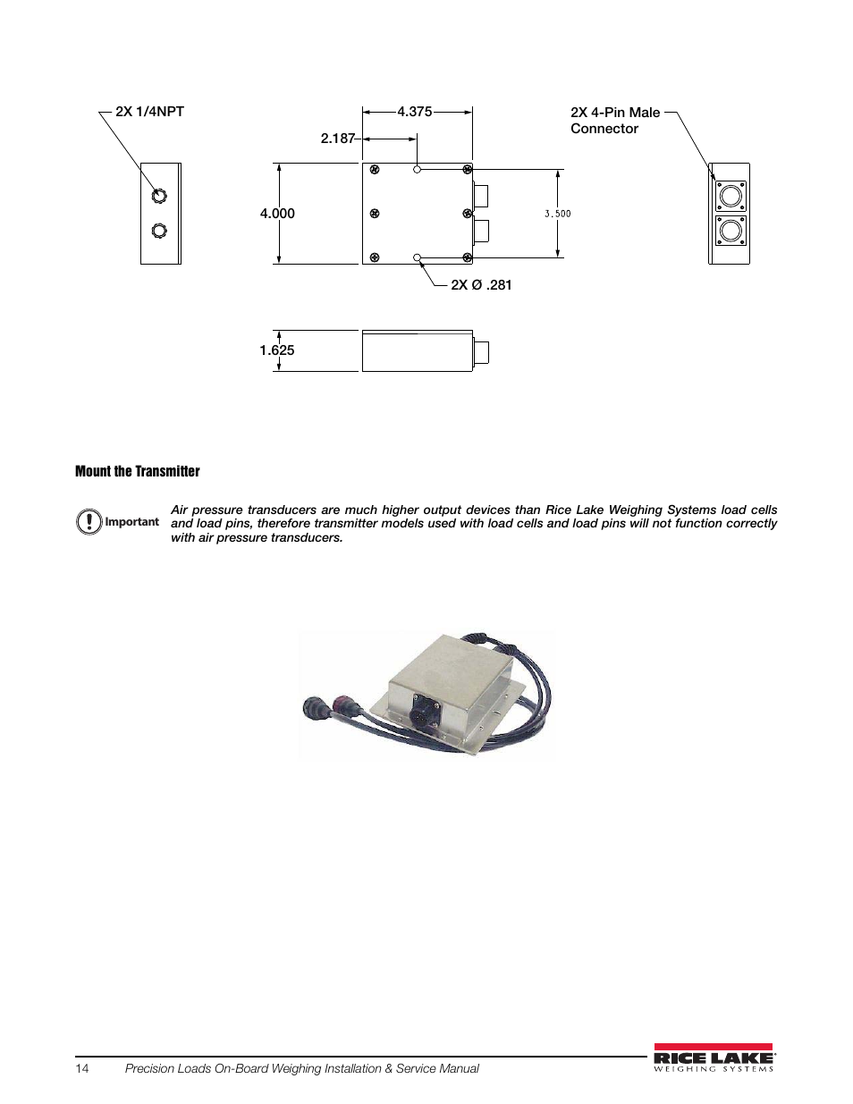 Rice Lake Combination System - Precision Loads On-Board Weighing Systems User Manual | Page 18 / 80