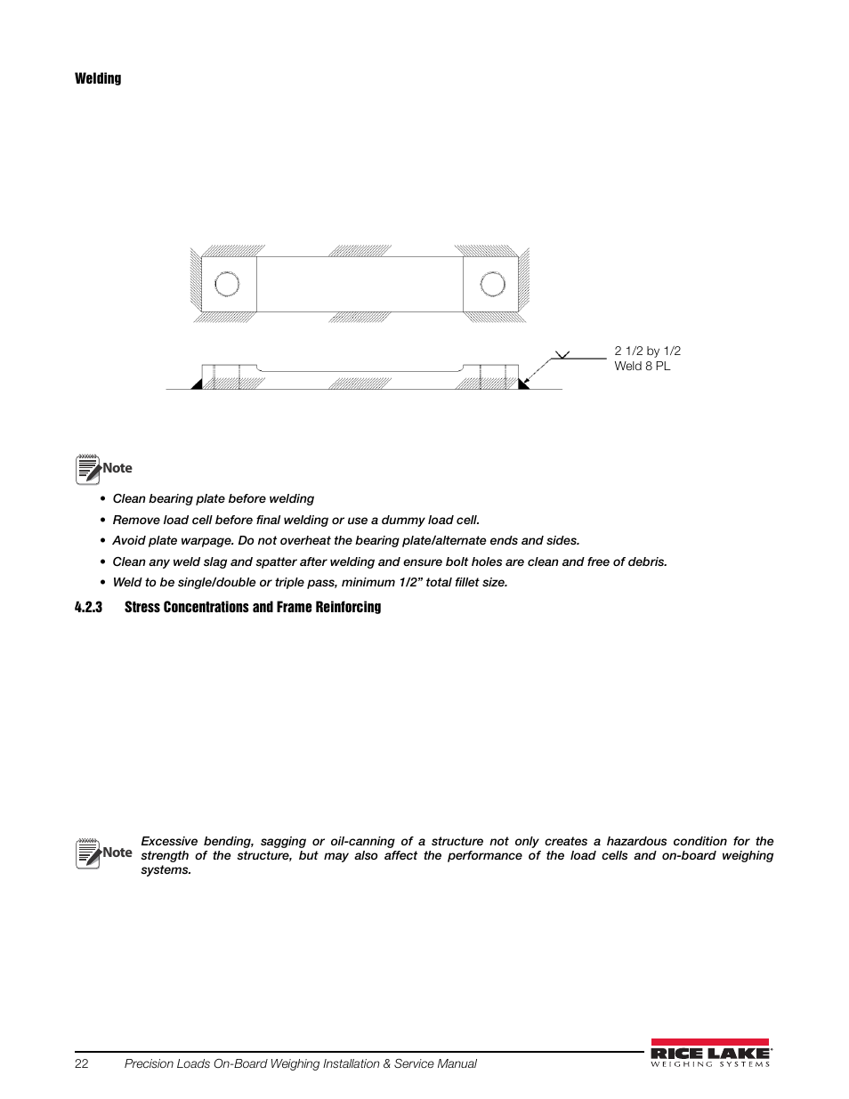 3 stress concentrations and frame reinforcing, Stress concentrations and frame reinforcing | Rice Lake Combination System - Precision Loads On-Board Weighing Systems User Manual | Page 26 / 80