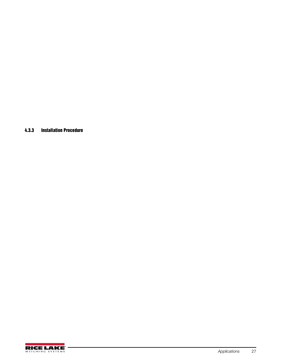 3 installation procedure, Installation procedure | Rice Lake Combination System - Precision Loads On-Board Weighing Systems User Manual | Page 31 / 80
