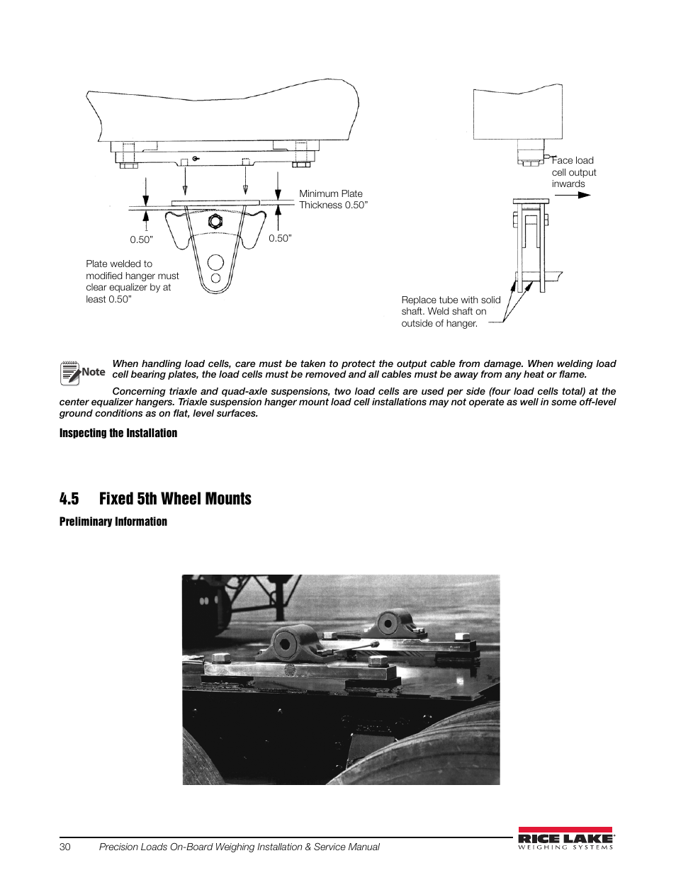 5 fixed 5th wheel mounts | Rice Lake Combination System - Precision Loads On-Board Weighing Systems User Manual | Page 34 / 80