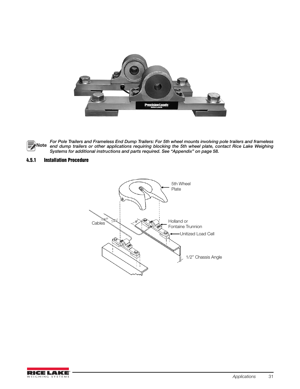 1 installation procedure, Installation procedure | Rice Lake Combination System - Precision Loads On-Board Weighing Systems User Manual | Page 35 / 80