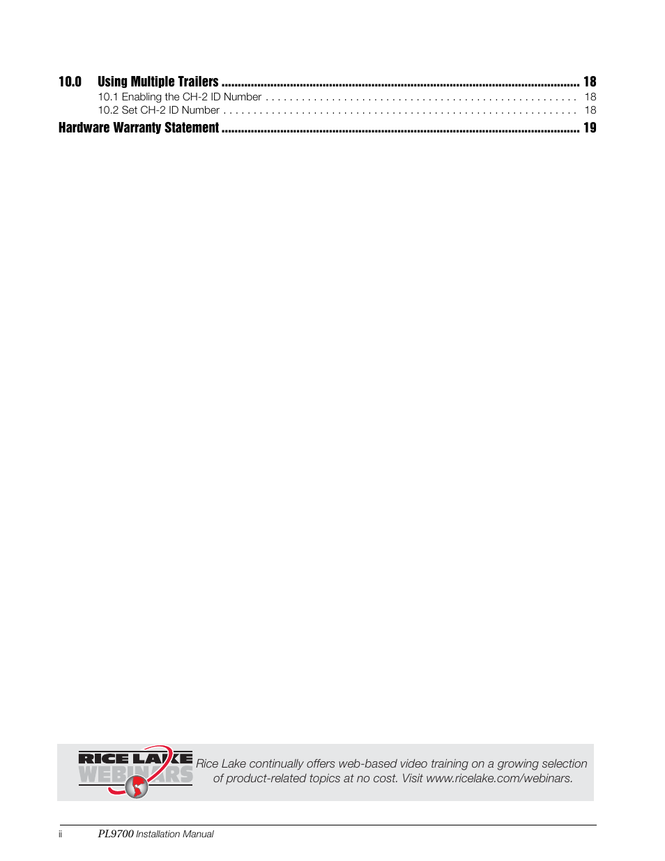 Rice Lake Combination System - Precision Loads PL9700 Indicator User Manual | Page 4 / 26